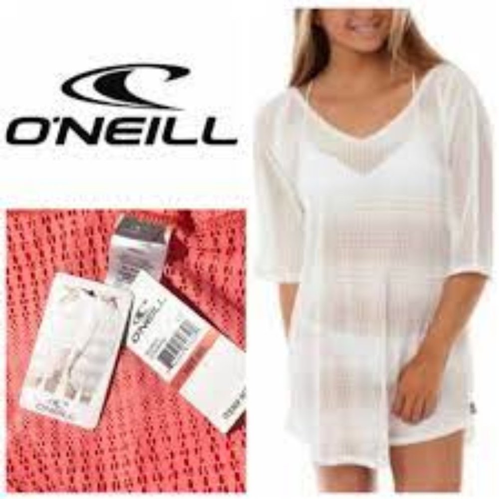 Oneill Womens Blanca Mesh Swim Cover Up in Coral New With Tags Size Medium
